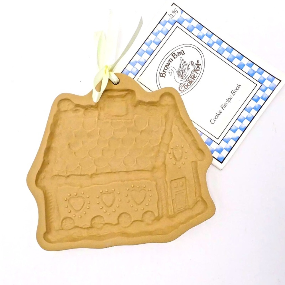 Vintage Brown Bag Cookie Art Mold 80's Gingerbread House Retired Hill Paper Cast